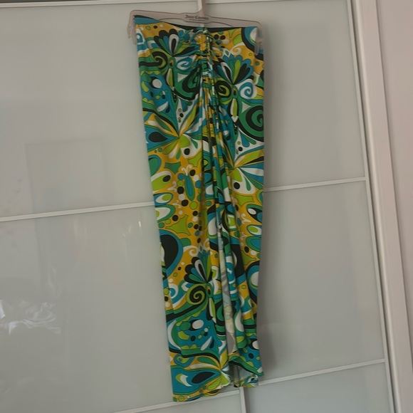 Zara blue, green, yellow printed maxi skirt - Picture 3 of 4